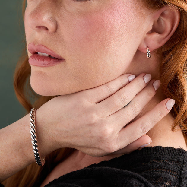 Puffy Rope Textured Huggie Hoop Earring