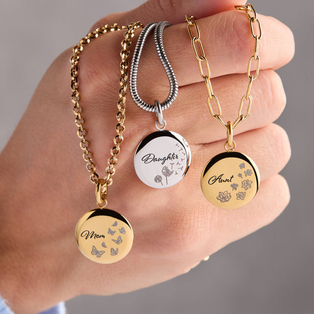 Mom Butterfly Disc Charm