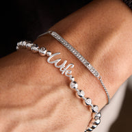 Wife Elongated Crystal Stretch Bracelet