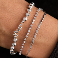 Mom Elongated Crystal Stretch Bracelet