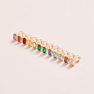 April Emerald-Cut Birthstone Stud Earrings