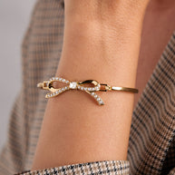 Bow Pearl Coquette Tension Bangle