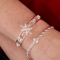 Crystal Snowflake Cuff Bracelet
