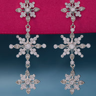 Crystal Snowflake Linear Earrings