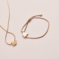 Pearlized Dove 'Peace' Slider Necklace