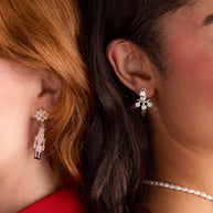 Christmas Muted Light Bulb Jacket Earrings