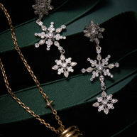 Crystal Snowflake Linear Earrings