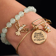 Thank You For Helping Me Bloom' Charm Bangle
