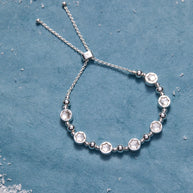 Crystal Snowflake Beaded Bolo Bracelet
