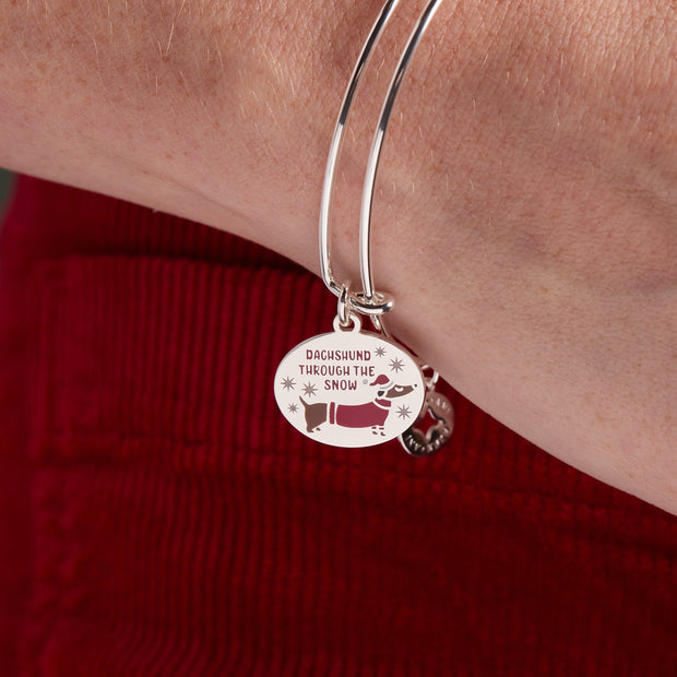 'Dachshund Through The Snow' Dog Charm Bangle