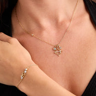 Sagittarius Zodiac Charm Cluster Necklace
