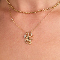 Capricorn Zodiac Charm Cluster Necklace