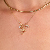Scorpio Zodiac Charm Cluster Necklace
