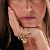 Pisces Zodiac Charm Cluster Necklace