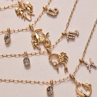 Scorpio Zodiac Charm Cluster Necklace