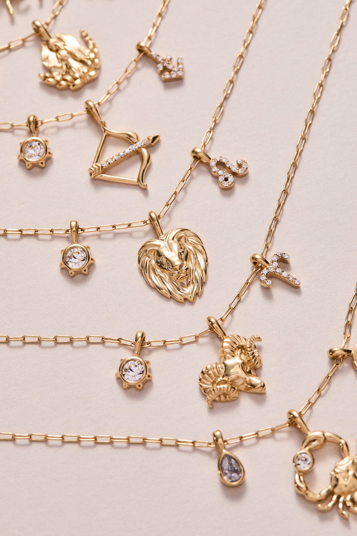 Sagittarius Zodiac Charm Cluster Necklace