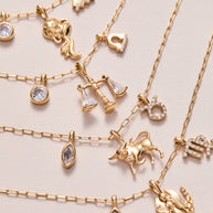 Libra Zodiac Charm Cluster Necklace
