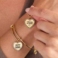 'I Love My Dog' Bangle & Pet Collar Charm Set of 2