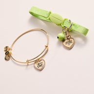 'I Love My Cat' Bangle & Pet Collar Charm Set of 2