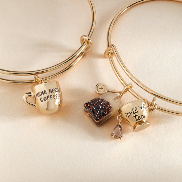 'Mama Needs Coffee' Mug Charm Bangle