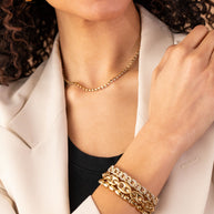 Pave Curb Chain Stretch Bracelet