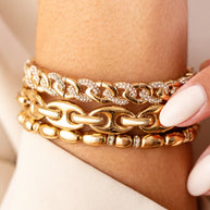 Pave Curb Chain Stretch Bracelet