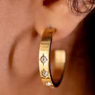 Crystal Accent Hoop