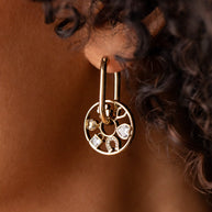 Love and Luck Wheel Hoop Earrings