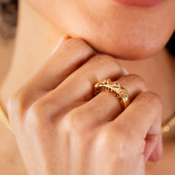 Love and Luck Open Domed Ring