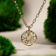 Love and Luck Wheel Charm Necklace