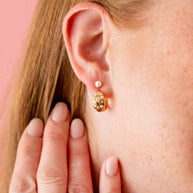Pearl and Crystal Huggie Hoop Earrings