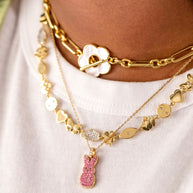 PEEPS® Pink Crystal Bunny Pendant Necklace