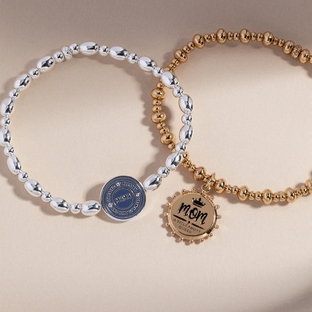 “Mama — Stressed, Blessed and Kind of a Mess” Stretch Bracelet