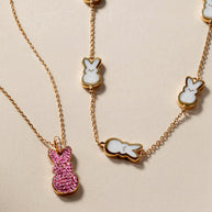 PEEPS® Pink Crystal Bunny Pendant Necklace