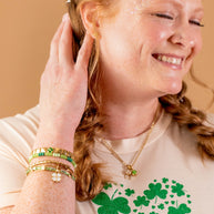 Lucky Four-Leaf Clover Stretch Bracelet