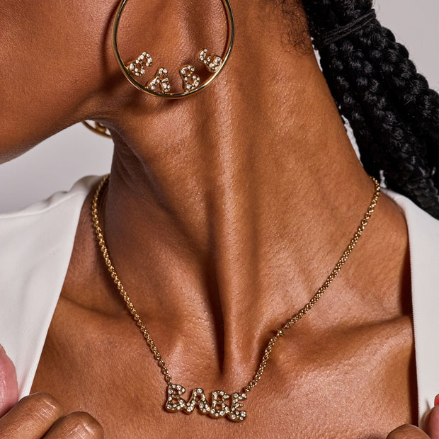 'Babe' Bubble Crystal Pendant Necklace