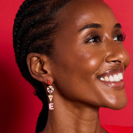 Sweet Shop 'Love' Linear Drop Statement Earrings