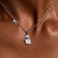 Tufted Titmouse Bird Pendant Necklace