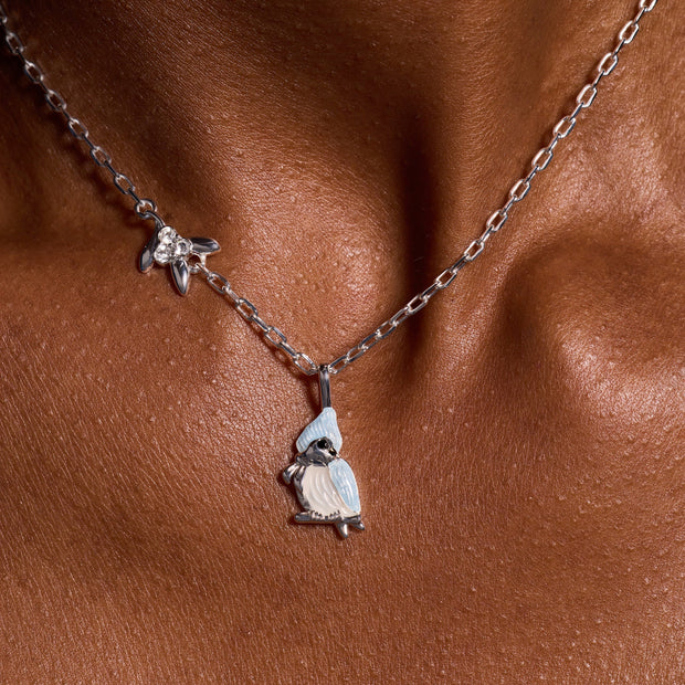 Tufted Titmouse Bird Pendant Necklace