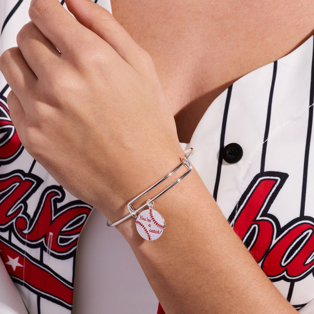 "You're A Catch" Baseball Charm Bangle