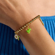Crayola Fan Favorites Forest Green Charm Stretch Bracelet