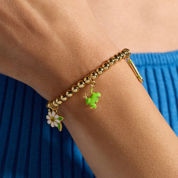 Crayola Fan Favorites Forest Green Charm Stretch Bracelet