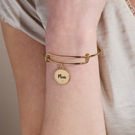 Mom 'Bonded By Love, Connected For Life' Charm Bangle