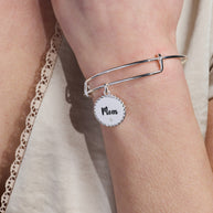 Mom 'Bonded By Love, Connected For Life' Charm Bangle