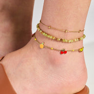 Green Ombre Semi-Precious Beaded Anklet