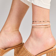 Black Enameled Chain Coin Station Anklet