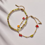 Green Ombre Semi-Precious Beaded Anklet