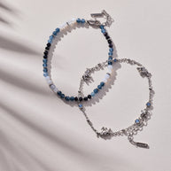 Blue Ombre Semi-Precious Beaded Anklet