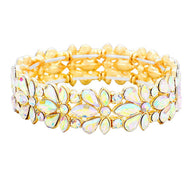 Floral Crystal Stretch Evening Bracelet
