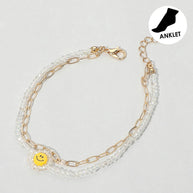 Smile Accented Double Layered Anklet